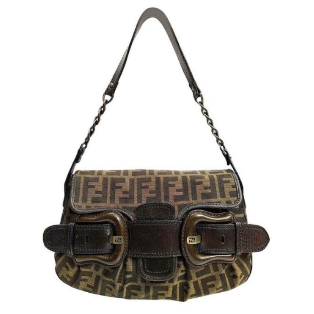 Fendi Zucca Monogram B Bis Tobacco Bag